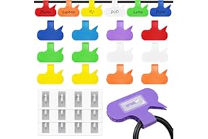 Summerbrite 12Pcs Cable Labels with NFC Tags NTAG 213 Cable Tags Self Adhesive Cable Markers Reusable Cable Tags Labels for Cable Management and Identification(Oval)