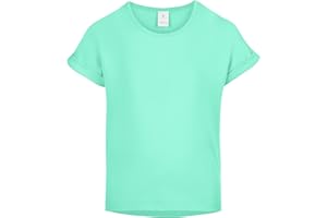 Merry Style T-Shirt Fille Coton Manches Courtes Revers Col Rond Classique MS-468