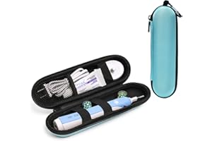Nincha Kompaktes Elektrozahnbürsten-Reiseetui, Eva-Schutztasche für Philips Sonicare/Oral-B, wasserdichte tragbare Aufbewahrungstasche mit Netztasche & elastischen Bändern（Türkis）