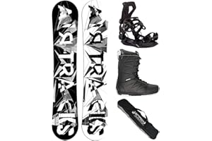 AIRTRACKS Snowboard Set (Paquete Completo) Tabla BWF Extra Wide (Hombre)+Fijaciones Master+Botas+SB Bolsa Nuevo 155 159 161 165 168 171