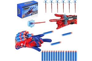 EGSHUFU 2 Pcs Spider Web Shooter Kids Age 3-12, Spiderm Gloves Launcher, Spider Toys for Boys Age 4 5 6 7 8 Spider Toys for Kids for 5+ Year Old Boys and Girls Costume Cosplay Gift