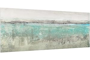 Bilderwelten Paraschizzi in Vetro piastrella Specchio - Orizzonte Turchese - Panoramico 50 x 125cm