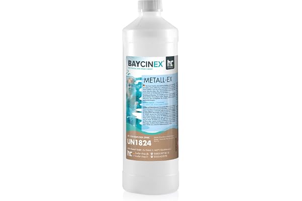 Höfer Chemie 1L BAYCINEX® Séquestrant Métaux Anti-Métaux – Élimine Fer, Cuivre, Argent, Calcium et Calcaire, Réduit la Dureté Totale de l'eau, Nettoyage Ultra-Acide pour Piscine