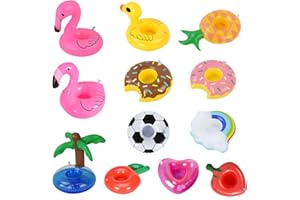 GLAITC Portavasos Inflable,12 Unids Soporte Inflable para Bebidas Bebida Inflable Piscina Flotador Portavasos Flamingo Piscina Portavasos Flotante Verano Playa Bebida Ensalada Barra de Frutas