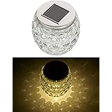 Lunartec Solar Tischlicht: Solar-LED-Windlicht aus Glas, mit tollem Lichtmuster, IP44, Ø 10 cm (Solar-Windlicht-Laterne)