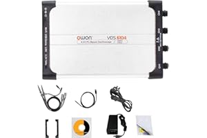 OWON VDS6104 USB PC Virtuelles Oszilloskop 4-Kanal 100 MHz 1 Gsa/s 8 Bits ADC Tragbare Typ-C-Digital-USB-Oszilloskope PC-Oszilloskop, Standard-SCPI-Protokoll Unterstützt, LabVIEW Unterstützt.