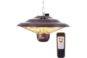 DONYER POWER Elektrische Außenheizungen für Garten, Terrassenheizung, mit Fernbedienung, Halogenheizung, Deckenmontage, 800 W/1200 W/2000 W Gewächshaus