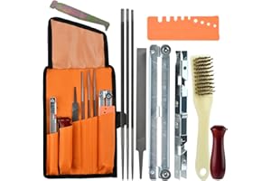 OTYMIOW Affilatore per Motosega Kit Professionale 11PZ Affila Catena Motosega Affilatura Universale per Motosega Set di Affilatura per Motosega Kit Manutenzione Motosega per Affilatura Lama Motosega