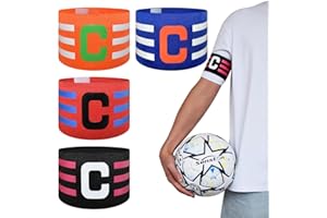 XBFOCNH 4 Pièces Multicolor Football Capitaine Brassard, Brassards de Capitaine de Football avec Taille Réglable, pour Enfants et Adultes, Brassard De Capitaine De Football - 33cm