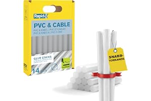 Rapid Limstavar Ø12 mm, PVC och Kabel, 94 mm, 14 st | 125 g per förpackning, korta stavar, för kablar, gummi och plexiglas