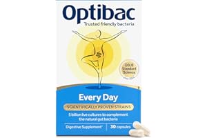 Optibac Probiotics Every Day - Vegan Digestive Probiotic Supplement - Most Trusted & Recommended Brand - Lactobacillus & Bifidobacterium - 30 Capsules