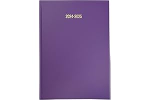 PRECIOUS LONDON 2024-2025 Diary Academic Year A5 Week to View Hardback Casebound Mid Year Student Teacher Appointment Planner Diary (Purple)