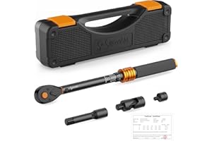 ss shovan 3/8 Torque Wrench Set, 5-60Nm ±3% Accuracy, Click Torque Wrenches with 3/8 to 1/4 Adapter, Universal Joint, 75mm Extension Bar – for Bike, Motorcycle, Car Maintenance, DIY Repair