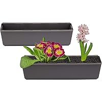 BigDean 1x Pflanzkasten inkl. Aufhänger für Europalette - Blumenkübel in Anthrazit - LxBxH ca. 37 x 13,5 x 9,5 cm…