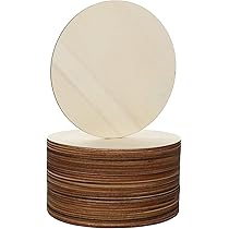 MUKLEI Lot De 24 Rondelles De Bois Vierges 30 Cm, Disques En Bois Fins 3 Mm, Disque De Bois Brut Pour Pyrogravure, Bricolage, Ornements, Arts, 30 Cm