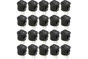 Vippströmbrytare ON/OFF-strömbrytare Liten Rund 2-Stift 2-Läge 20st Strömbrytare för Belysning Elektronik DIY Projekten