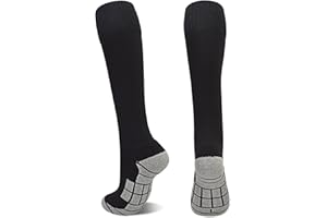 ARERWA Fußballsocken Kinder -1 Paar Extra Lange Atmungsaktive Gepolsterte Kompressionssocken Rutschfeste Sockenstutzen für Outdoor Sport Wandern Laufen Gehen 30-46 Kinder Herren Damen
