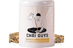 Masala Chai Tea – CTC BOP Loose Leaf Blend with Cinnamon, Ginger, Cardamom & Cloves – Spiced Indian Tea, Enjoy Hot, Cold, or as a Chai Iced Latte, 200g – Chai Guys