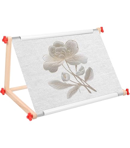 MARUSSIA Telaio Per Ricamo Con Clip In Legno Di Faggio – 20x24 Cm, Regolabile, Girevole, Made In Europe, Senza Schegge