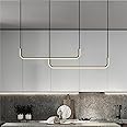 V.MAX Modern Linear LED Chandelier - 90 cm Height, 3-Color Smart Acrylic Light, Gold Finish for Cloakroom