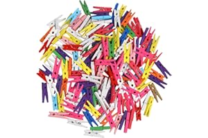 SULOLI 100pcs Pinces à Linge Colorés,Légères Ecologiques, 3cm Mini Pince a Linge Bois pour Décorer la Maison et les Photos