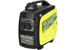 K&S BASIC Générateur Inverter KSB 22i S 2000 W Conversion électronique, générateur à essence léger EURO V, 2 prises 16 A (230 V), mode ECON, boîtier d'isolation acoustique, compact.