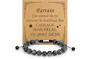 SERENEGLOW Cadeau Fete Des Grands Peres Grand Mère Maman Mamie Papa Parents Bracelet Pierre Naturelle Cadeau Fete Des Peres Fete Des Meres Marraine Sœur Tata Fille Collègues Couple Parrain Frère Tonton Fils