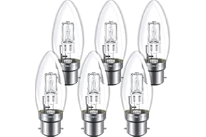 SCNNC B22 C35 Candle Light Bulb 42W, Candle Bulbs Bayonet 230V Dimmable, Warm White 2700K, BC B22 Clear Candle Bulb for Chandeliers, Wall Lights, Pack of 6