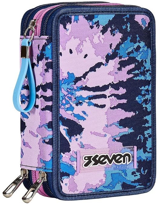 Trousse Scolaire 3 Fermetures éclair - Rose - Avec 44 Fournitures : Stylos, Feutres, Crayons, Ciseaux… - Parfaite école Primaire