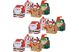 N NUEVAS IDEAS 12 PCS 3D Cajas Regalo Navidad - Bolsas de Navidad - Bolsas cumpleaños infantil - Bolsas regalo para chuches, detalles, dulces…