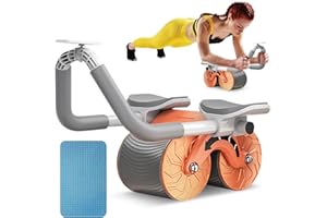 HZMJDHZM Ab Roller Wheel, Roue D'entraînement Abdominale, Roue Abdominale À Rebond Automatique avec Double Roues Stables, Rouleau Roue Abdominale, Core Strength Training Pour Maison, Gym