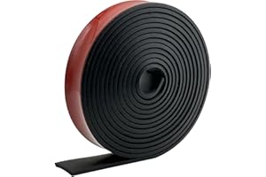 OUKMAO Self Adhesive Neoprene Rubber Strips Neopre with Adhesive Backing Solid Rubber Rolls for DIY Gaskets, Crafts, Pads, Flooring Protection, Supports, Leveling (25mm(W) x3mm(T) x3m(L))