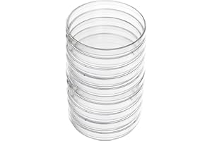 Dekaim Piastre Petri, Piastre Petri in plastica da 10 Pezzi da 60 mm con Coperchio Trasparente sterile per lievito batterico Cellulare di microrganismi