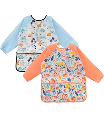 2Pcs Tabliers Peinture Blouse Tablier Manches Longues Enfant 2-8 ans (Bleu & Rouge) - Beaux-Arts et Loisirs créatifs 2Pcs Tabliers Peinture Blouse Tablier Manches Longues Enfant 2-8 ans (Bleu & Rouge) - Beaux-Arts et Loisirs créatifs