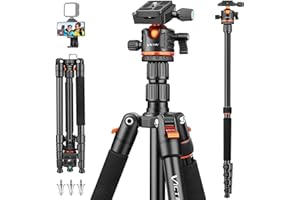 Victiv Kamera Stativ, 200cm Tragbares Reisestativ, 2-in-1 Dreibein Stativ & Einbeinstativ mit 360° Panorama Kugelkopf für DSLR Canon Nikon Sony, Aluminium Camera Tripod, Stativ für iPhone Smartphone