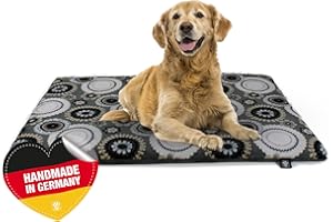‎HS-HUNDEBETT HS-Hundebett Made in Germany gepolsterte Hundedecke, Mandala Grau 65 x 95cm für kleine & große Hunde I Flauschige Hundedecke, waschbar, trocknergeeignet