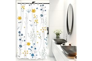 LIVETTY Floral Bathroom Shower Curtains 90x180cm Drop Fabric Shower Curtain