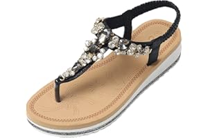 JOMIX Sandalias Mujer Verano con Joyas Brillantes Sandalias Dedo Mujer