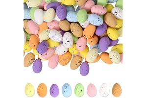 50 stycken miniatyr fläckiga påskägg – färgglada små påskägg, påsksmycken och påskdekoration ägg, perfekt pysseltillbehör för påskfest och vårdekoration