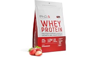 PhD Nutrition Whey Protein en Polvo 500g Fresa – Suplemento proteico alto en proteínas con 25g de proteína por porción, Informed Protein, enriquecido con cultivos bien tolerados