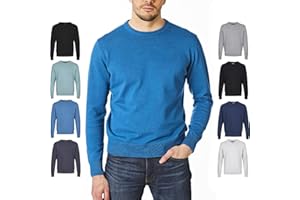 Castle Point Maglione Pullover Maglione da Uomo 100% Cotone, Girocollo/Scollo a V