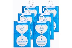 CIMOYBAI 6 confezioni x 170g di deumidificatore appeso, sacchetto di deumidificatore a prova di umidità, granuli di deumidificatore per cantine, camere da letto, bagni, per eliminare gli odori sgradevoli