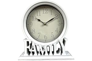 Fenteer Table Clock on Stand Non Ticking Easy to Read Decorative Silent Mantel Clocks for Living Room Fireplace Office Bathroom Ornament, StyleC