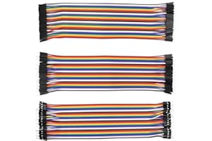 FOGCOSY 120 Pcs Multicolored Dupont Wire, Jumper Wire Cable 40pin Male to Female,40pin Female to Female,40pin Male to Male, Dupont Breadboard Ribbon Cables Jumper Ribbon Cables,Compatible for Arduino