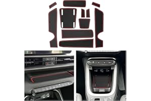 CDEFG Compatibile con Jeep Avenger 2023 2024 2025, Tappetino Antiscivolo Antipolvere Antigraffio Tappetini in Gomma Portabicchieri Auto Avenger EV Hybrid 2023 Accessori (Rosso)