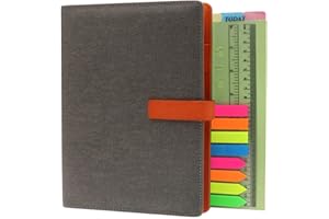 TSY Refillable Diaries Journals & Notebooks, A5 Executive Personal Organiser Ruled Notebook for Men Women, Leather Padded Cloth Cover Notebook with Pockets (Light Grey, A5)