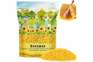 Sukh Yellow Organic Beeswax Pellets 904g - Natural Beeswax for Candle Making Beewax Candle Wax Pure Natural Triple Filtered Bees Wax Pastilles for DIY Projects,Lip Balms,Lotions