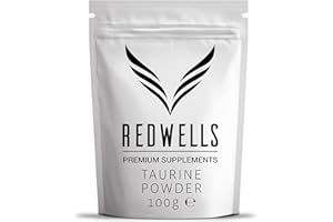 Taurine Powder REDWELLS No Additives Amino Acid GMO Free Vegan - 100g Pack