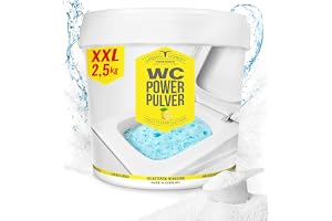 URBAN FOREST WC Power Pulver XXL 2,5 kg, WC rengöringsmedel med citrusdoft | Extra stark WC skumrengörare, avlägsnar kraftfullt kalk och urinsten, automatisk toalettrenare