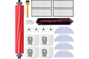 HOFOSI 20 Stück Zubehör Für Roborock S7 Maxv Ultra, Ersatzteile Für Roborock S7 Zubehörset Pro Ultra, 1 Hauptbürste, 1 Selbstreinigende Bürste, 4 Wischtücher, 4 Filter, 4 Seitenbürsten, 4 Staubbeutel